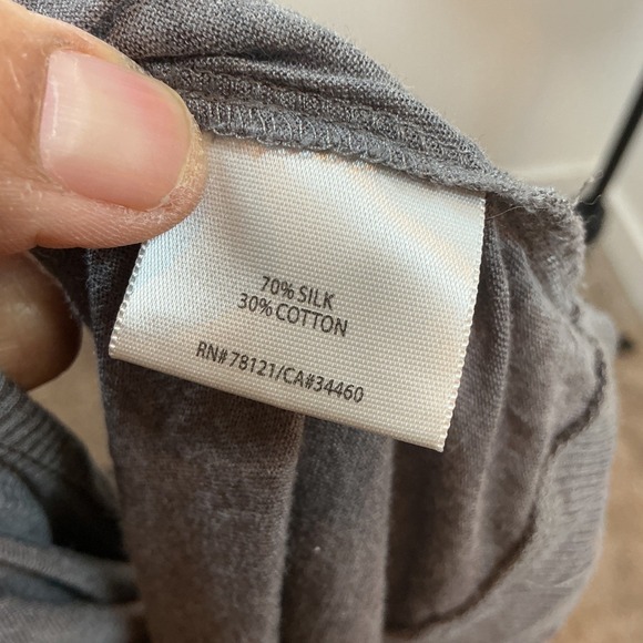 Eileen Fisher Silk Cotton Blend Lightweight Draped Cardigan L Charcoal Gray - Picture 6 of 6